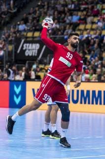 Munich Germany 11 January 2019 World Cup 2019 Men Group B Bahrain vs Spain Mohamed Habib Bahrain Munich Olympic Hall Bavaria Germany