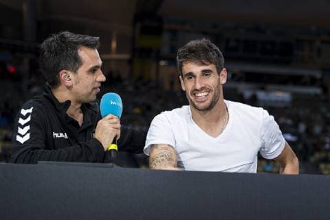 Munich Germany 11 January 2019 World Cup 2019 Men Group B Bahrain vs. Spain Javi Martinez FC Bayern Munich at Handball Interview Munich Olympic Hall Bayern Germany