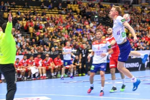 Handball WM, Tunesien - Norwegen HANDBALL - IHF WC, TUN vs NOR HERNING,DENMARK,11.JAN.19 - HANDBALL - IHF Men s World Championships, international match Länderspiel Tunisia vs Norway. Image shows Magnus Jondal (NOR). GEPAxpictures xOliverxLerch