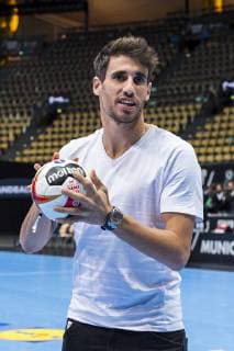 Munich Germany 11 January 2019 World Cup 2019 Men Group B Bahrain vs Spain Javi Martinez FC Bayern Munich with Handball Munich Olympic Hall Bayern Germany