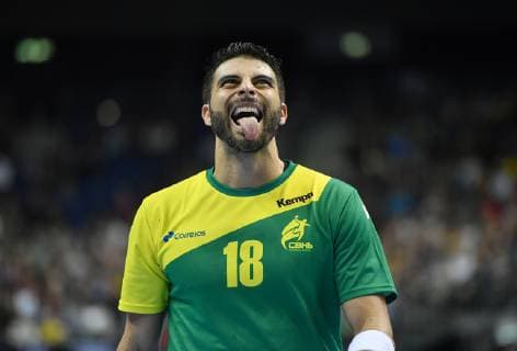 Felipe Borges BRA disappointed Brazil France Brasilia France IHF Handball World Championship 2019 Hanball World Championship 2019 Men Men Men Men Handball Germany Germany Germany Preliminary Round Group A group A Berlin 11 1 2019