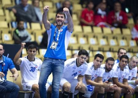coach Mateo Garralda of Chile in the men s IHF Handball World Championship Group C match between Austria and Chile in Herning Denmark Saturday Jan 12 2019 Herning Jylland, detectedSourceLanguage  Copyright: HenningxBagger HenningxBaggerx COP107 spdk20190112-164658-L