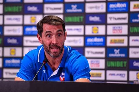 Handball WM, Österreich - Chile HANDBALL - IHF WC, AUT vs CHI HERNING,DENMARK,12.JAN.19 - HANDBALL - IHF Men s World Championships, international match Länderspiel Austria vs Chile. Image shows head coach Mateo Garalda (CHI) at the press conference PK Pressekonferenz GEPAxpictures xOliverxLerch