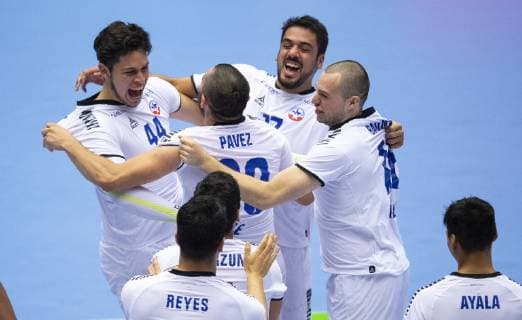 Handball WM, Österreich - Chile DK: 20190112, Herning, Danmark: 2019 IHF Verdensmesterskabet i handbold i Tyskland Danmark i Jyske Bank Boxen, Herning: ¯strig-Chile. Chile vinder Foto: Lars M¿ller UK: 20190112, Herning, Denmark: 2019 IHF Handball World Championship WM Weltmeisterschaft in Germany and Denmark. Jyske Bank Boxen, Herning. Austria-Chile. 