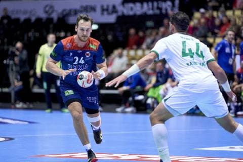 Handball WM, Norwegen - Saudi-Arabien Christian O Sullivan (24) of Norway during the men s IHF Handball World Championship WM Weltmeisterschaft Group C match 17, between Norway and Saudi Arabia. Herning Denmark on Saturday Jan 12 2019 Herning Denmark, Denmark 