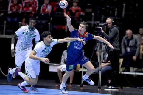 Handball WM, Norwegen - Saudi-Arabien Alexander Blonz (71) of Norway during the men s IHF Handball World Championship WM Weltmeisterschaft Group C match 17, between Norway and Saudi Arabia. Herning Denmark on Saturday Jan 12 2019 Herning Denmark, Denmark 