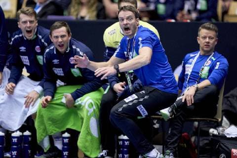 Handball WM, Norwegen - Saudi-Arabien Christian Berge (B) Coach of Norway during the men s IHF Handball World Championship WM Weltmeisterschaft Group C match 17, between Norway and Saudi Arabia. Herning Denmark on Saturday Jan 12 2019 Herning Denmark, Denmark 