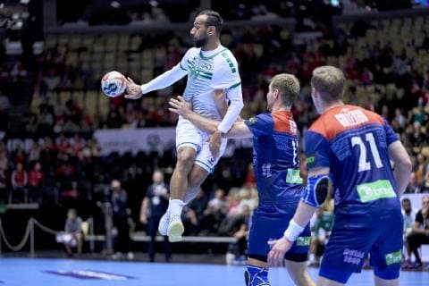 Handball WM, Norwegen - Saudi-Arabien Abbas Alsaffar (99) of Saudi Arabia during the men s IHF Handball World Championship WM Weltmeisterschaft Group C match 17, between Norway and Saudi Arabia. Herning Denmark on Saturday Jan 12 2019 Herning Denmark, Denmark 