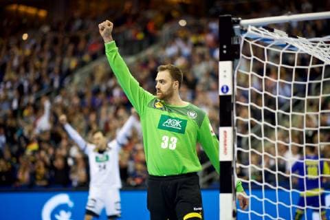 Handball Berlin 12 01 2019 World Championship 2019 Mens World Championship Group A Germany GER Brazil BRA Andreas Wolff Germany TW No 33 Jubel