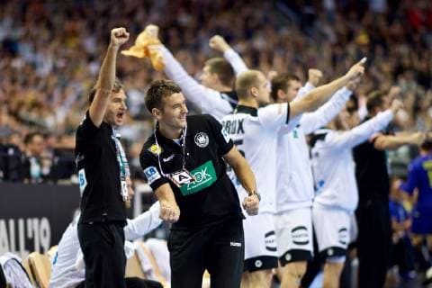 Handball Berlin 12 01 2019 World Championship 2019 Mens World Championship Group A Germany GER Brazil BRA Christian Prokop Germany Coach Jubel