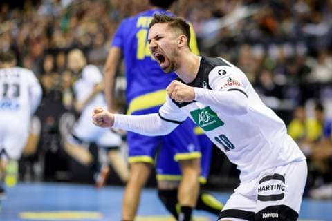 Germany vs Brazil Handball World Championship 2019 12 01 2019 Fabian Again GER 10 at the match between Germany and Brazil at the Handball World Championship in Berlin on 12 01 2019 Berlin BER Germany Mercedes Benz Arena