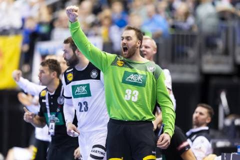 Torhueter Andreas Wolff Nr 33 Germany is happy after a parade Germany vs Brazil preliminary round Handball IHF Handball World Championship 12 01 19 Berlin Berlin Germany Mercedes Benz Arena Copyright: xAgentur54Gradx xFelixxKoenigx