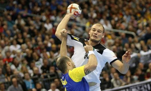 Paul Drux Germany at the match Germany against Brazil of the Handball World Championship 2019 of the Men on 12 01 2019 in the Mercedes Benz Arena in Berlin Handball World Championship 2019 Group A Germany Brazil Brazil