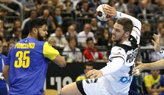 Hendrik Pekeler Germany at the match Germany against Brazil of the Handball World Championship 2019 of the Men on 12 01 2019 in the Mercedes Benz Arena in Berlin Handball World Championship 2019 Group A Germany Brazil