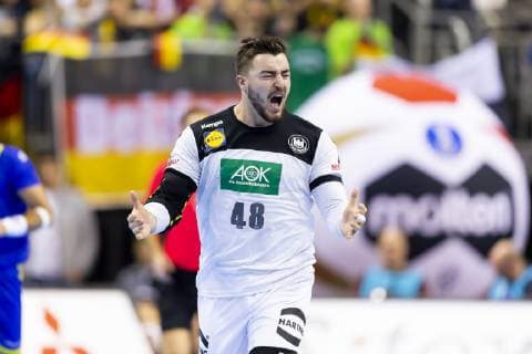 Jannik Kohlbacher No 48 Germany at the Jubel Germany vs Brazil preliminary round Handball IHF Handball World Championship 12 01 19 Berlin Berlin Germany Mercedes Benz Arena Copyright: xAgentur54Gradx xFelixxKoenigx