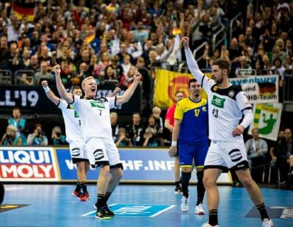 Berlin 12 January 2019 Handball IHF Men s World Championship 2019 Germany Brazil Patrick Wiencek Germany 7 Hendrik Pekeler Germany 13