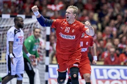 Handball WM, Dänemark - Tunesien ReneToft (19) of Denmark during the men s IHF Handball World Championship WM Weltmeisterschaft Group C match 18 between Denmark and Tunisia. Herning Denmark on Saturday Jan 12 2019 Herning Denmark, Denmark 