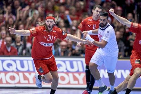 Handball WM, Dänemark - Tunesien Mikkel Hansen (24) of Denmark during the men s IHF Handball World Championship WM Weltmeisterschaft Group C match 18 between Denmark and Tunisia. Herning Denmark on Saturday Jan 12 2019 Herning Denmark, Denmark 