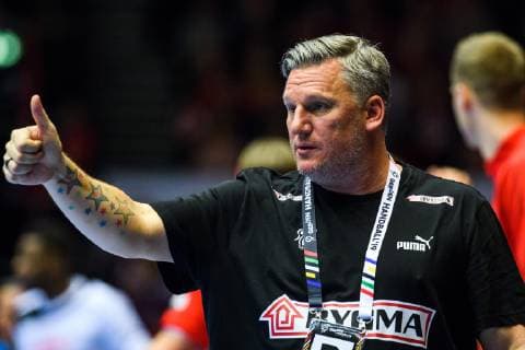 190112 Nikolaj B Jacobsen head coach of Denmark during the IHF World Handball Championship match between Denmark and Tunisia on January 12 2019 in Herning Photo Jon Olav Nesvold BILDBYR u0081N kod JE 160397, detectedSourceLanguage  Copyright: JONxOLAVxNESVOLD BB190112JE105