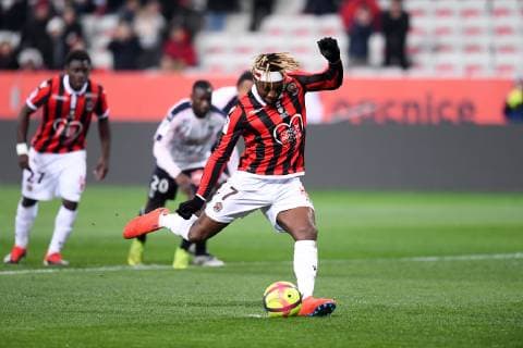 07 ALLAN SAINT MAXIMIN (NICE) - PENALTY - BUT FOOTBALL : Nice vs Bordeaux - Ligue 1 Conforama - 12 01 2019 FEP Panoramic 