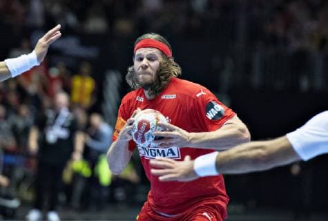 Mikkel Hansen of Denmark during the mens IHF Handball World Championship Group C match between Denmark and Tunisia in Herning Denmark Saturday Jan 12 2019 Herning Jutland Denmark, detectedSourceLanguage  Copyright: HenningxBagger HenningxBaggerx COP101 spdk20190112-205908-L