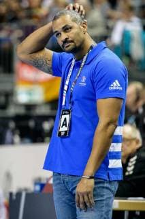 France vs. Serbia Handball World Championship 2019 12 01 2019 Coach Didier Dinart FRA at the match between France and Serbia at the Handball World Championship in Berlin on 12 01 2019 Berlin BER Germany Mercedes Benz Arena