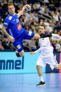 France vs. Serbia Handball World Championship 2019 12 01 2019 Valentin Porte FRA 28 at the match between France and Serbia at the Handball World Championship in Berlin on 12 01 2019 Berlin BER Germany Mercedes Benz Arena