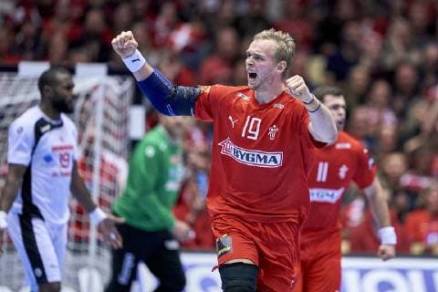 Handball WM, Dänemark - Tunesien ReneToft (19) of Denmark during the men s IHF Handball World Championship WM Weltmeisterschaft Group C match 18 between Denmark and Tunisia. Herning Denmark on Saturday Jan 12 2019 Herning Denmark, Denmark 