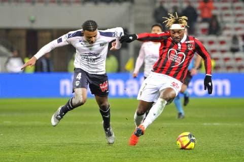 Allan Saint Maximin (OGC Nice) - Jules Kounde (Bordeaux) FOOTBALL : OGC Nice vs Bordeaux FC - Ligue 1 Conforama - Nice - 12 01 2019 NorbertScanella Panoramic 
