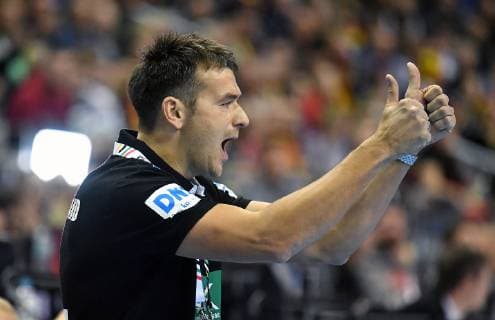 Christian Prokop coach Germany Germany celebrates goal Germany Brazil Germany Brasilia France IHF Handball World Championship 2019 Hanball World Championship 2019 men men men men Handball Germany Germany preliminary round group A group A Berlin 12 1 2019