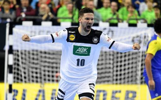 Fabian Wiede Germany celebrates a goal Germany Brazil Germany Brasilia France IHF Handball World Championship 2019 Hanball World Championship 2019 Men Men Men Men Handball Germany Germany Germany Preliminary Round Group A group A Berlin 12 1 2019