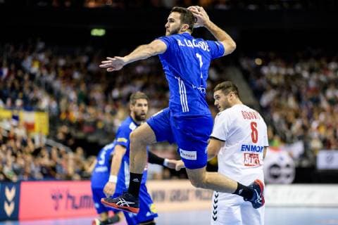 France vs. Serbia Handball World Championship 2019 12 01 2019 Romain Lagarde FRA 7 at the match between France and Serbia at the Handball World Championship in Berlin on 12 01 2019 Berlin BER Germany Mercedes Benz Arena