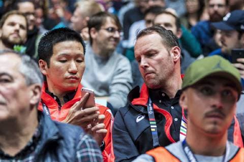 Munich Germany 13 January 2019 World Cup 2019 Men Group B Macedonia vs. Bahrain Coach Dagur Sigurdsson Japan Munich Olympic Hall Bayern Germany