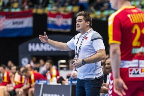 Munich Germany 13 January 2019 World Cup 2019 Men Group B Macedonia vs. Bahrain Coach Aron Krist Jansson Bahrain Munich Olympic Hall Bayern Germany