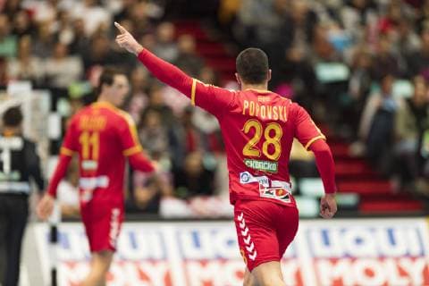 Handball WM 19 preliminary round Group B match Macedonia Bahrain Olympic Hall Munich 13 01 2019 In picture Martin Popovski Â