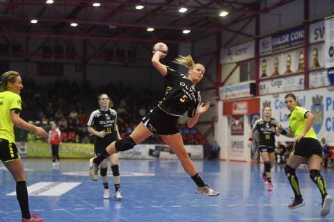 Handball, EHF Cup, SC Magura Cisnadie - SG BBM Bietigheim Sports Club Magura Cisnadie - SG BBM Bietigheim SG BBM Bietigheim s Ante Lauenroth in action against Magura Cisnadie, during the Women EHF Cup handball match between Sports Club Magura Cisnadie and SG BBM Bietigheim, in Cisnadie, Romania, 13 january 2019, Alex Nicodim Copyright: xAlexxNicodimx