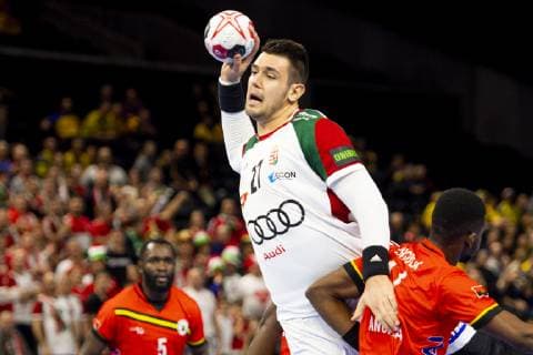 190113 Bence Banhidi of Hungary during the IHF World Handball Championship match between Hungary and Angola on January 13 2019 in Copenhagen Photo Ludvig Thunman BILDBYR u0081N kod LT 35576, detectedSourceLanguage  Copyright: LUDVIGxTHUNMAN BB190113LT009
