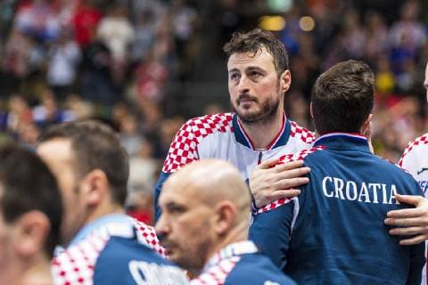 Munich Germany 13 January 2019 World Cup 2019 Men Group B Croatia vs Japan Domagoj Duvnjak Croatia THW Kiel Munich Olympic Hall Bayern Germany