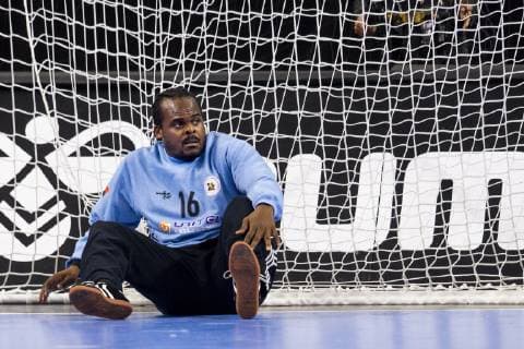 190113 Goalkeeper Giovany Muachissengue of Angola during the IHF World Handball Championship match between Hungary and Angola on January 13 2019 in Copenhagen Photo Ludvig Thunman BILDBYR u0081N kod LT 35576, detectedSourceLanguage  Copyright: LUDVIGxTHUNMAN BB190113LT015