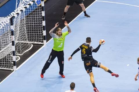 Handball WM 19 preliminary round Group B Encounter Spain Iceland Olympic Hall Munich 13 01 2019 Picture Björgvin Gustavsson Angel Fernandez Â