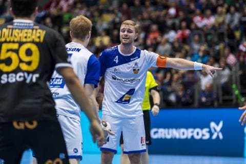 Munich Germany 13 January 2019 World Cup 2019 Men Group B Spain vs Iceland Aron Palmarsson Iceland Munich Olympic Hall Bayern Germany