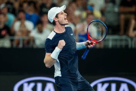 MELBOURNE, VIC - JANUARY 14: ANDY MURRAY (GBR) during day one match of the 2019 Australian Open on January 14, 2019 at Melbourne Park Tennis Centre Melbourne, Australia (Photo by Chaz Niell Icon Sportswire) TENNIS: JAN 14 Australian Open Icon1901144257 EDITORIAL USE ONLY