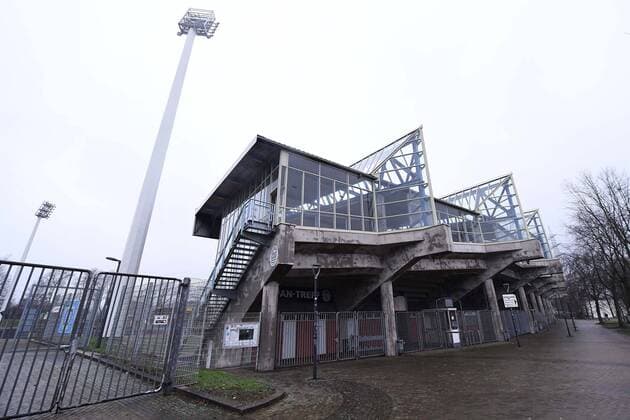 Football Regionalliga Relay West Training kick-off SG Wattenscheid 09 on 11 01 2019 in the Lohrheidestadion in Bochum Exterior view main stand Lohrheidestadion xRx