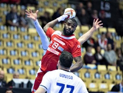 Mosbah Sanai of Tunisia in action during the men s IHF Handball World Championship Group C match between Tunisia and Chile in Herning Denmark on Monday Jan 14 2019 Herning Jylland, detectedSourceLanguage  Copyright: HenningxBagger HenningxBaggerx COP109 spdk20190114-154507-L