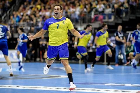 Serbia vs. Brazil Handball World Championship 2019 14 01 2019 Jose Toledo BRA 7 at the match between Serbia and Brazil at the Handball World Championship in Berlin on 14 01 2019 Berlin BER Germany Mercedes Benz Arena