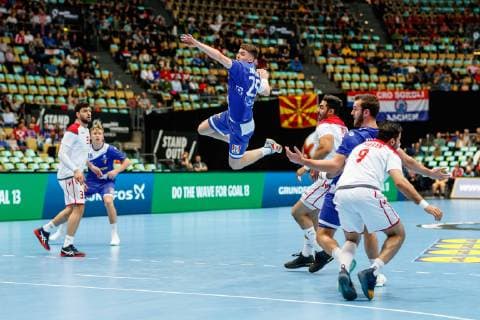 Munich Germany 14 01 2019 IHF Handball WM 2019 Group B Iceland Bahrain Elvar Oern Jonsson ISL in action DeFodi048