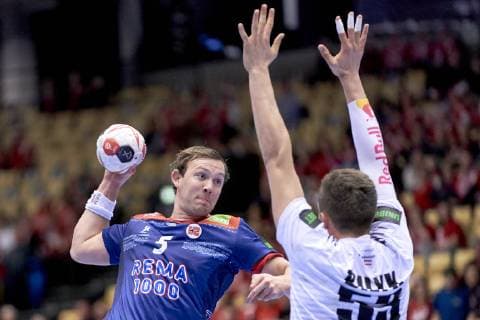 IHF Men s World Championship WM Weltmeisterschaft 2019 Group C handball match. Sander Sagosen (5) of Norway during the men s IHF Handball World Championship Group C match 32 between Norway and Austria at the Jyske Bank Boxen arena in Herning Denmark on Monday January 14, 2019. Denmark 