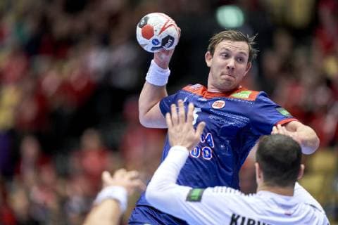 IHF Men s World Championship WM Weltmeisterschaft 2019 Group C handball match. Sander Sagosen (5) of Norway during the men s IHF Handball World Championship Group C match 32 between Norway and Austria at the Jyske Bank Boxen arena in Herning Denmark on Monday January 14, 2019. Denmark 