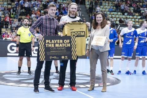 Handball WM 19 preliminary round Group B Encounter Iceland Bahrain Olympic Hall Munich 14 01 2019 Picture i01Björgvin Gustavsson Â