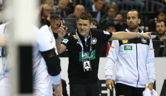 Coach Christian Prokop Germany calls his team to the match Russia against Germany the Handball World Championship 2019 of men on 14 01 2019 in the Mercedes Benz Arena in Berlin Handball World Championship 2019 Group A Germany Russia Russia